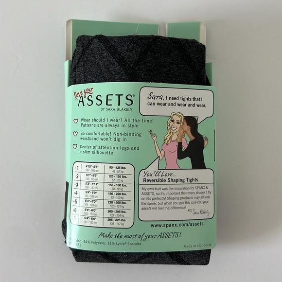 Assets by SPANX Reversible Shaping Tights in Flipside Diamond - Picture 2 of 3